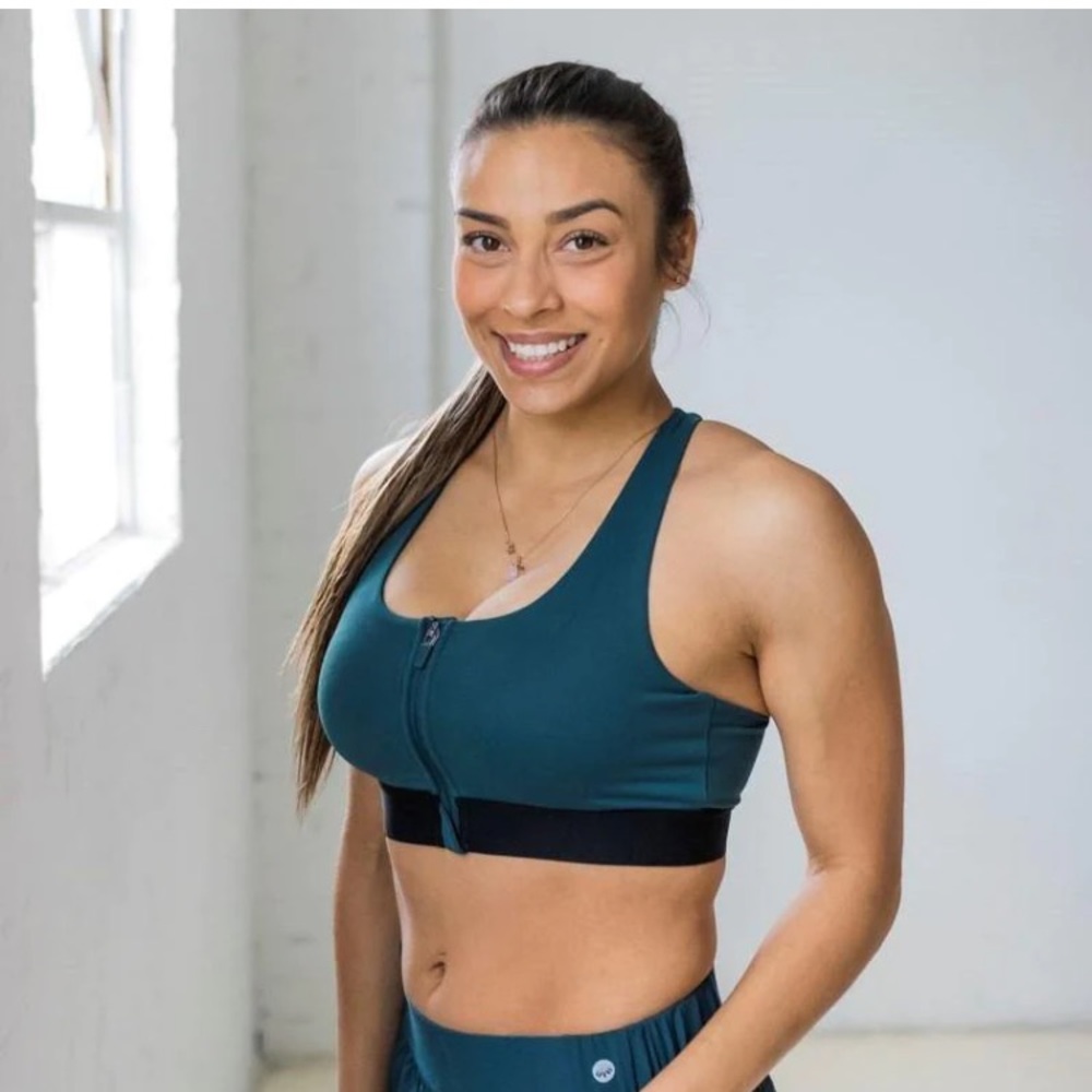 Senita pacific zip front sports bra